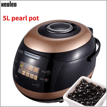 Online XEOLEO Milk Tea Shop Pearls Machine Bubble Tea Pearl Cooking Pot Sago Cooker Making Machine Non-stick Pan 5L Large Capacity 900W