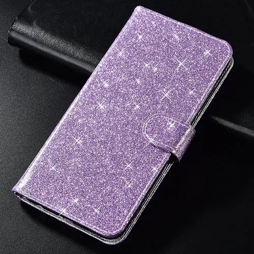 Высококачественные бизнес ПУ Чехлы для zte Blade A7 L8 A3 A5 чехол для zte Nubia Z17 Mini miniS роскошный Флип кожаный чехол - Цвет: Glitter Style-purple
