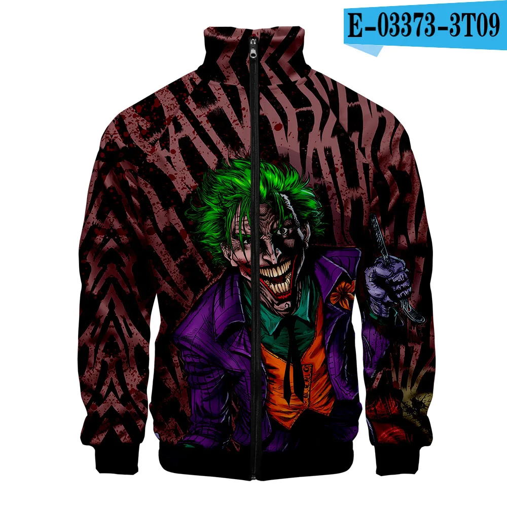 HAHA Joker 3D стоячий воротник куртка Япония крутая Harajuku модная куртка на молнии для женщин/мужчин классный японский колледж стильная толстовка - Цвет: 3T09