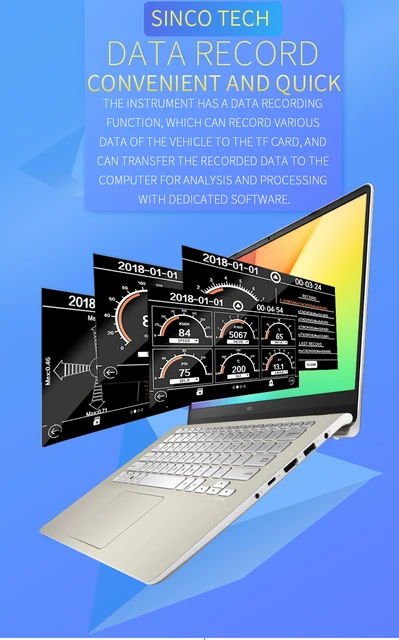 SINCO TECH 7'' LCD Universal Digital DashBoard Race Dash Auto