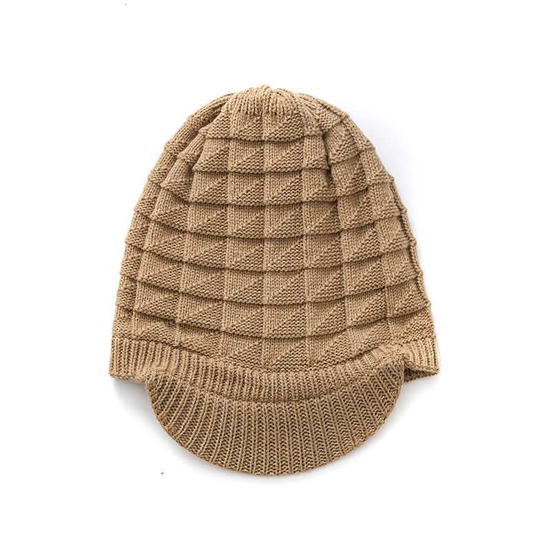 beige Новая зимняя женская шапка бини, теплая флисовая вязаная шапка, женские зимние шапки, женская шапка бини Skullies - Цвет: beige