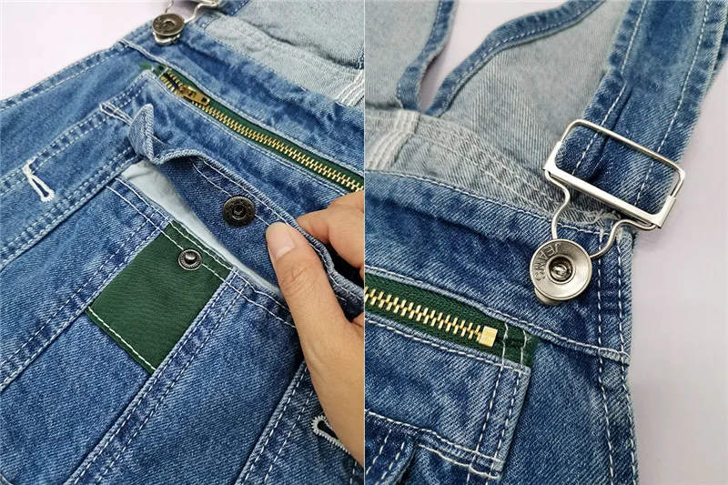 Jeans Men Denim Bibs Men's Retro Straight Loose Large Size Jumpsuit Men's High Waist Straight Pants More Sizes 30-44 46