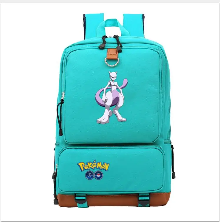 Mochilas Аниме игры «Pokemon Go», рюкзак из плотной ткани с рисунком Пикачу для мальчиков и девочек-подростков, школьный рюкзак для мужчин и женщин, Ёмкость дорожные сумки - Цвет: as pictures