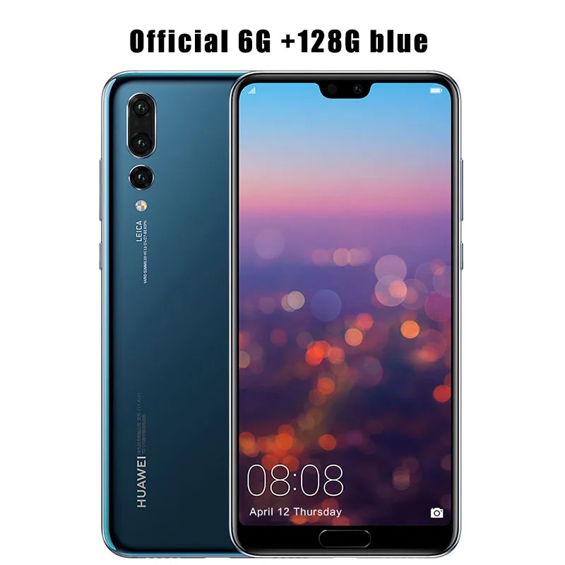 Смартфон huawei P20 Pro, 6,1 дюймов, 6 ГБ, 128 ГБ, Kirin 970, четыре ядра, Android 8,1, Face ID, 4000 мАч, huawei SuperCharge - Цвет: 6G 128G Blue
