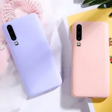 솔리드 컬러 실리콘 커플 케이스 xiao mi mi 9 lite a3 9 t pro note 10 red mi 7 8a 귀여운 캔디 컬러 소프트 심플 패션 폰(China)