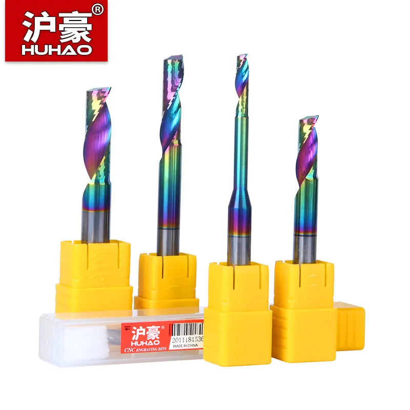 

HUHAO Single Flute CNC Tool Coated End Mill Router Bit for Aluminum Curtain Wall Doors Windows 60mm-120mm Profile Milling Cutter