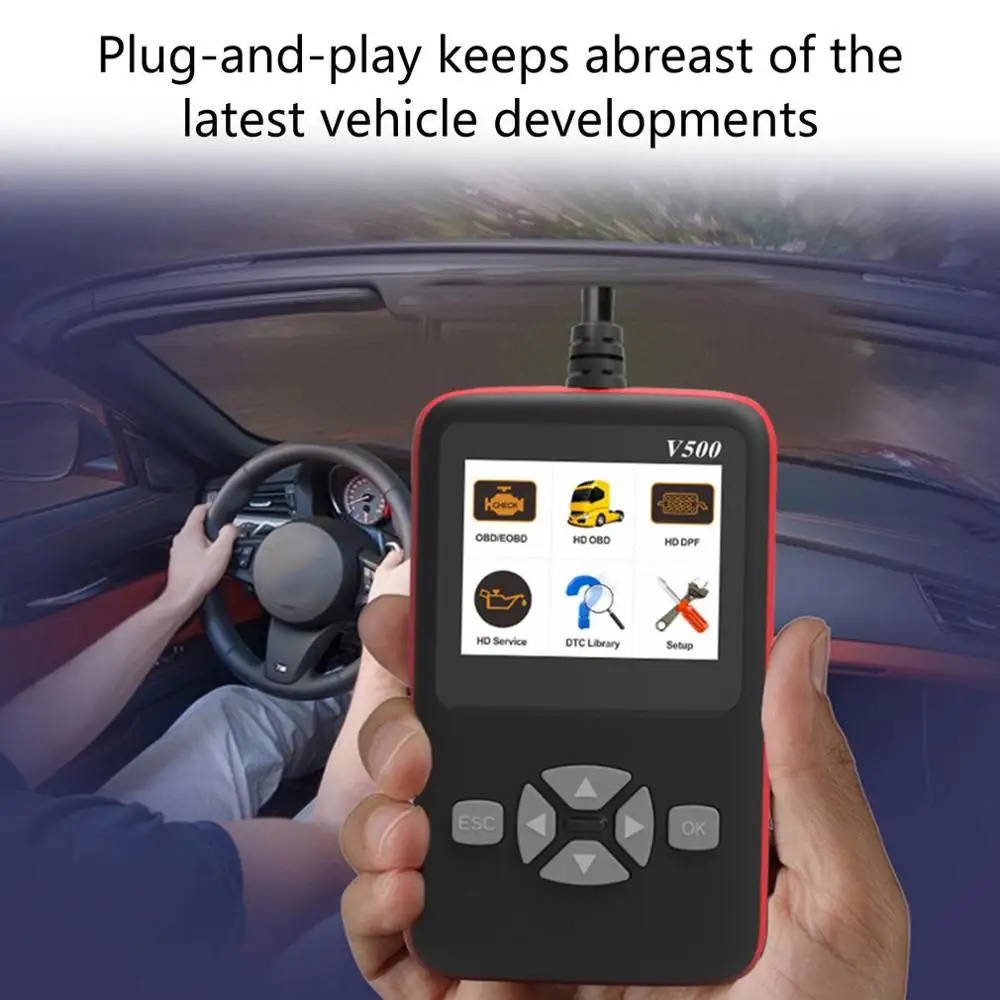 V500 OBD Автомобильный/грузовой диагностический CR-HD устройство для тяжелых грузовиков диагностический инструмент сканер кода V500 диагностический сканер для грузовиков
