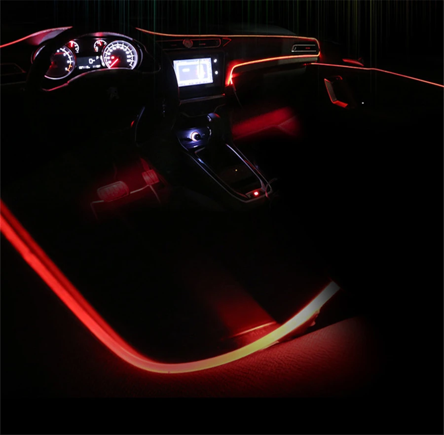 Универсальный 8 в 1 RGB светодиодный с 10 м волоконно-оптический декор для салона автомобиля свет Bluetooth приложение управление 12 в атмосферный свет