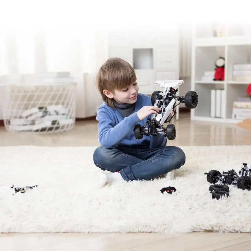 490pcs Desert Racing Car Building Blocks Set Exercise Practical Ability Color Cognition DIY Toys Smart Linkage System Toys