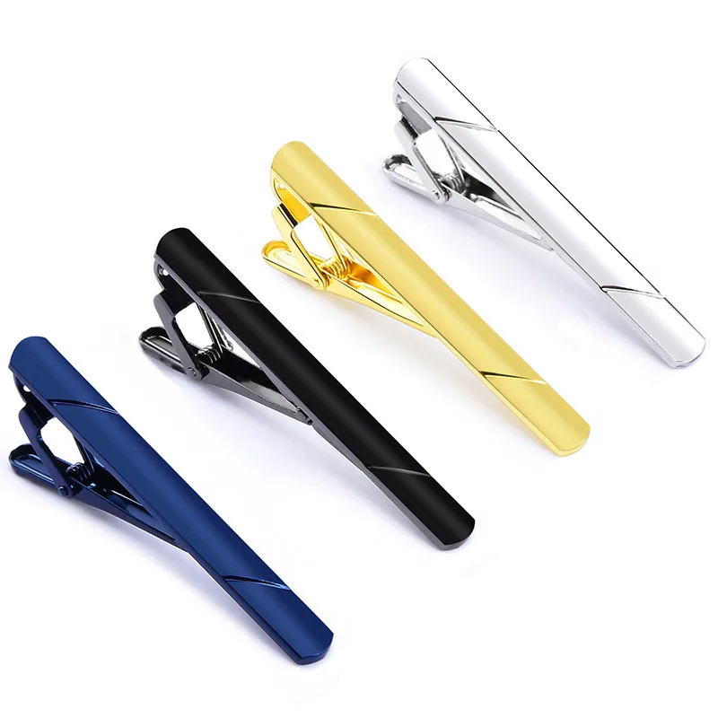

5.8x0.6cm Colourful Tie Clip for Men Metal Copper Simple Bar Clasp Practical Black Navy Blue Necktie Clasp