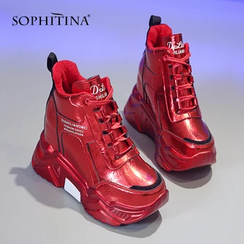 

SOPHITINA Women's Cool Flats Sneaker Round Toe Lace-up Comfortable Muffin Bottom Handmade Hot Sale Shoes New Fashion Flats MO383