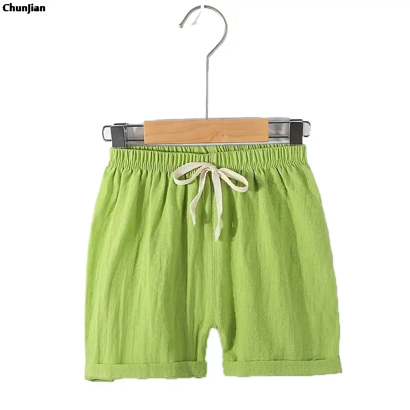 Bebe Vetements Bebe Enfants Garcon Fille Lacets Elastique Casual Coton Plage Gym Shorts Pantalon Bas