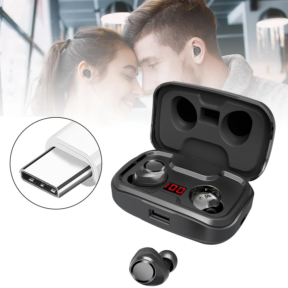 

Bluetooth Earphones Wireless Earbuds with Display Surround Sound Effect Long Standby Time Sport Earphones with Charging Case