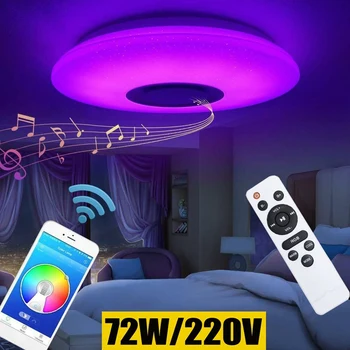 

72W Dimmable RGB LED APP Control Ceiling Light Lamp Bluetooth Speaker Remote