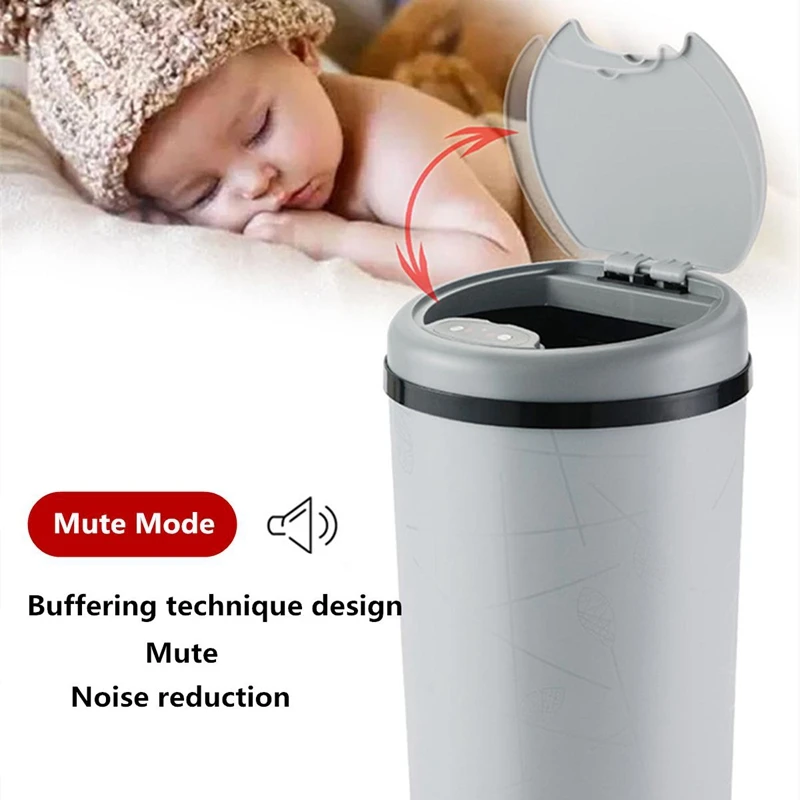 13L Automatic Sensor Dustbin Smart Sensor Trash Can Induction Waste Bin PP Plastic Eco-Friendly Dustbin Household Trash Bin