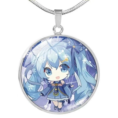Anime Pendant Necklace One Piece Attack On Titan Hatsune Miku Gift Collections 