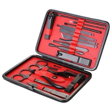 18 шт./лот маникюрный набор Нержавеющая сталь маникюрные ножницы резак триммер уха Палочки Уход за лошадьми Наборы для педикюра, на палец и нейл-арта с Чехол