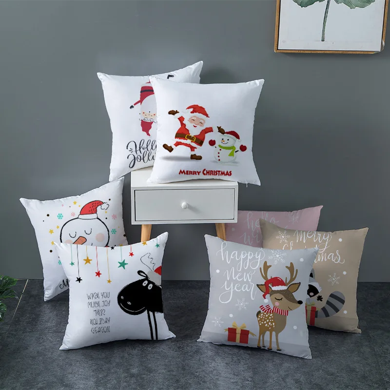 

New Christmas Cushion Covers Merry Christmas Decorative Pillow Covers Santa Claus Throw Pillow Cover kerstmis navidad Pillowcase
