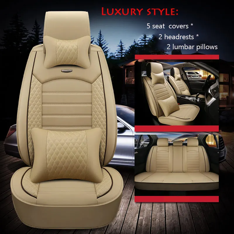 beige 02 Новые автомобильные чехлы на сиденья для Mercedes Benz A C W204 W205 W211 W212 W213 S class CLA GLC ML GLE GL Авто из искусственной кожи - Название цвета: beige 02