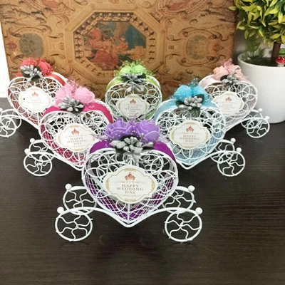 Mixed color 10 шт., свадебные коробки для конфет, креативные романтические железные коробки для конфет в форме тыквы, коробки для самостоятельной сборки, свадебные украшения, статуэтки для детского душа, миниатюры - Цвет: Mixed color
