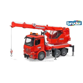 

03-670 Mercedes-Benz Arocs truck crane with module with light and sound effects, red,