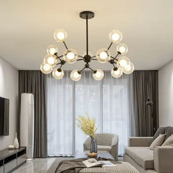 

Nordic Personality Postmodern light atmosphere light luxury simple living room dining room bedroom crystal molecular chandelier