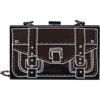 

Graffiti Pattern PVC Box Women Party Clutch Bag Purses and Handbags Evening Bag Ladies Shoulder Chain Bag Designer Bag