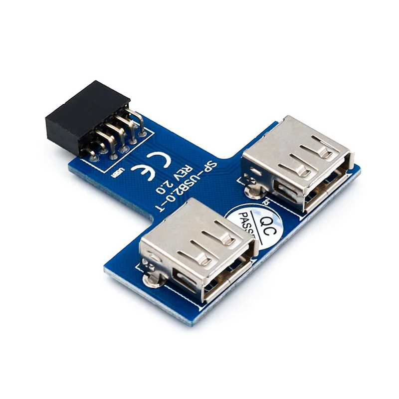 USB концентратор 9Pin PC хост Внутренняя Материнская плата USB 2,0 концентратор 9Pin до 2 портов USB Женский сплиттер конвертер печатная плата расширитель карты