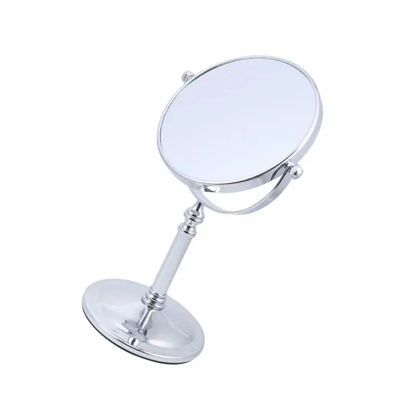 Double Side Cosmetic Mirror Magnification Desktop Makeup Mirror for Home(6 Inch 5 Times Magnification Silver