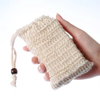 

1PC Cotton Linen Soap Foaming Net Shower Exfoliator Sponge Pouch Comfortable Blister Mesh Soap Saver Bag Foaming Net New M6