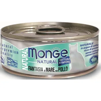 

Monge cat natural canned cat (pieces), seafood and chicken, 24*80 city