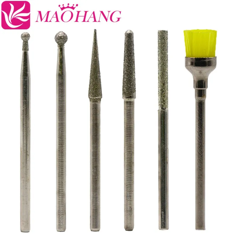 6pcs Diamond Nail Drill Bits Milling Cutter For Nail Electric Files Manicure Pedicure Cutter Nail Art Tools