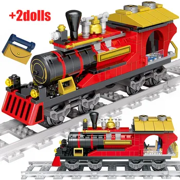 

Creator Christmas Train Railway Building Blocks City Train Tracks Figures Bricks Educational Toys for Children Gifts