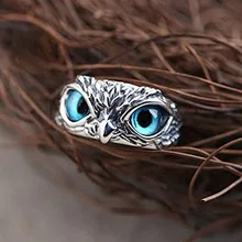  Charm Vintage Cute Men and Women Simple Design Owl Ring Silver Color Engagement Wedding Rings Jewelry Gifts 