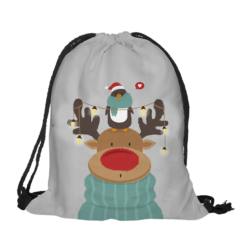 Sleeper#P501 drawstring bag FASHION Christmas Gift Bag Casual Drawstring Bag Flower Printed Storage Bag hot Free Shipping