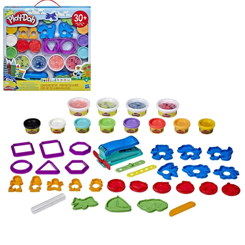 Hasbro Play Doh Color Clay Party Tool Set 12 Cans of Color Clay Plus