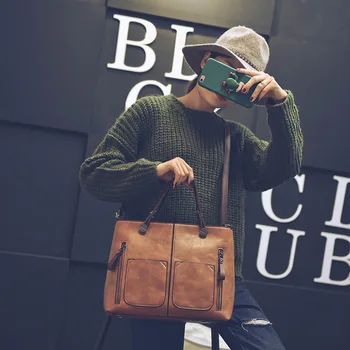 

2020 New Style WOMEN'S Bag Autumn & Winter Simple Retro Zipper Hand Crossbody Bag Tundish