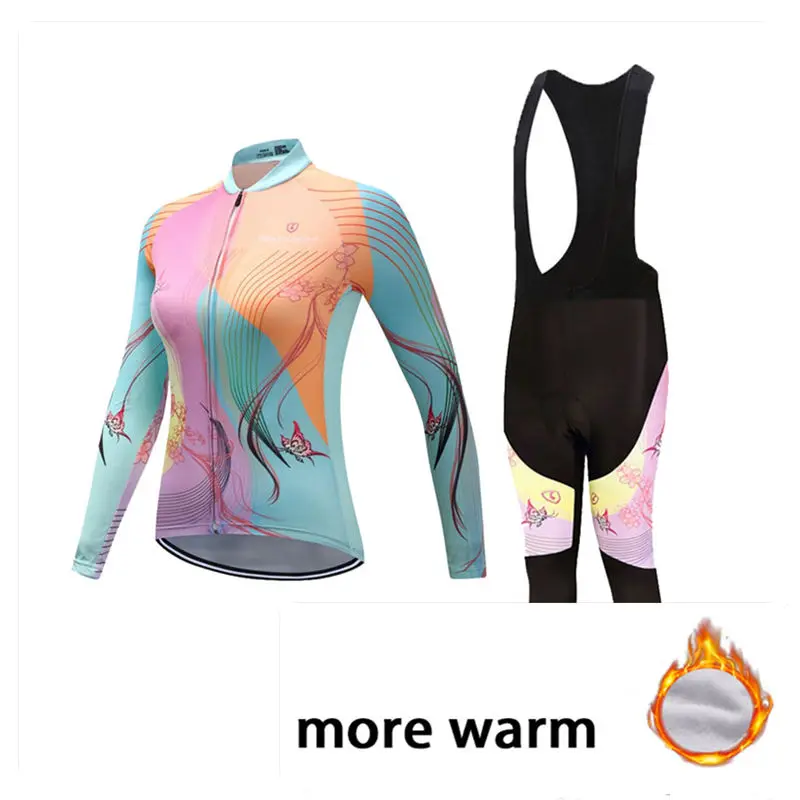cycling jersey set 2 Джерси для женщин, для велоспорта,, MTB, зимняя, для велоспорта, шерсть, с длинным рукавом, одежда, Джерси для велоспорта, одежда для велоспорта, Триатлон, облегающий костюм - Цвет: cycling jersey set 2