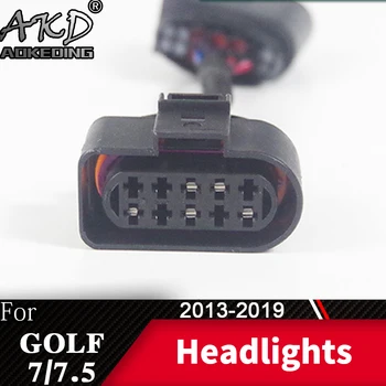 

AKD car Head lamp Adapter for Volkswagen Golf 7 Golf7 MK7 Headlights Connector 8 pins update to Golf 7.5 head light R-line type