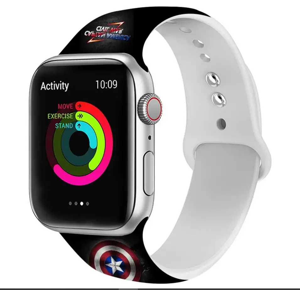 Ремешок для Apple watch силиконовый 38 мм 42 мм iwatch4 с 44 мм 40 мм цветочный принт ремешок браслет Регулируемая Замена Apple Watch4321 - Цвет ремешка: 28