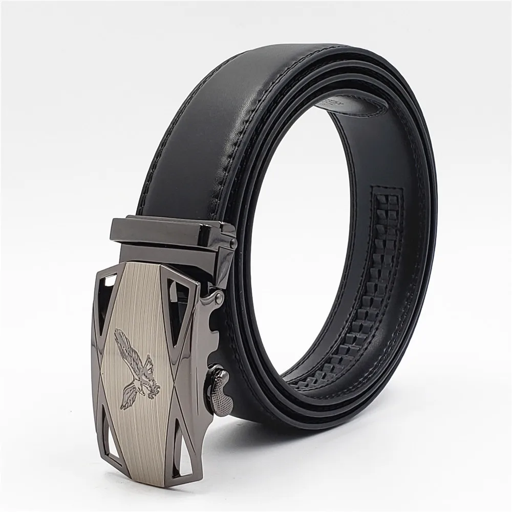 

Luxury Eagle Metal Automatic Buckle Waist Belt Fashion Designer Belts Men's High Quality Cow Genuine Leather Strap for Jeans