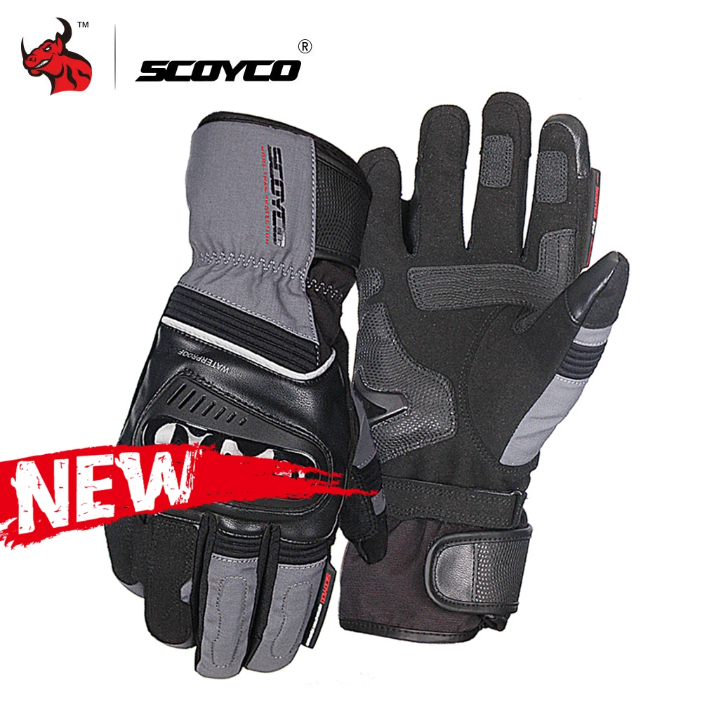 

SCOYCO Waterproof Motorcycle Gloves Leather Moto Gloves Touch Screen Motocross Gloves Winter Windproof Motorbike Riding Gloves