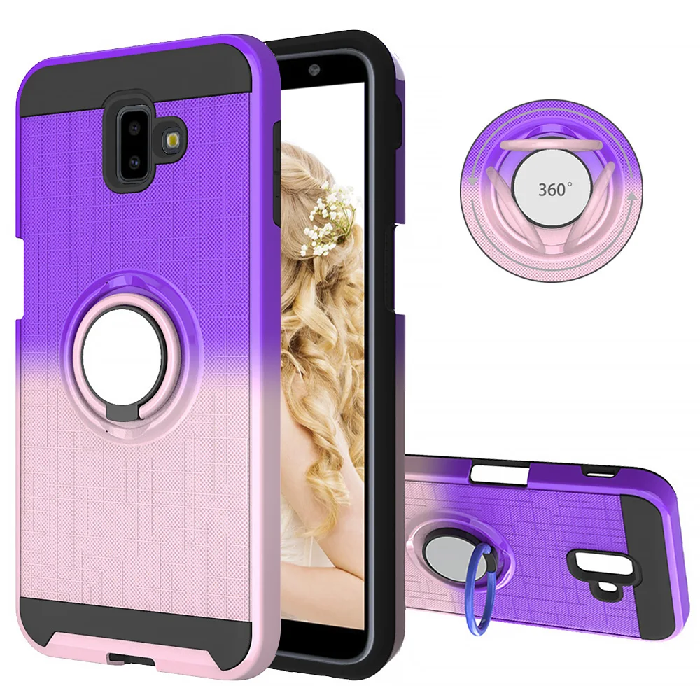 Роскошный бронированный чехол для samsung Galaxy J6 Plus чехол J6 Premium J6+ Автомобильный Магнитный чехол s чехол с держателем-кольцом для пальца J4 Plus Coque