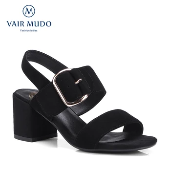 

Women Sandals Spring Summer Fashion Shoes Women Ladies Thick Heels Buckle Black Footwear Elegant Professiona women Shoes LX20L