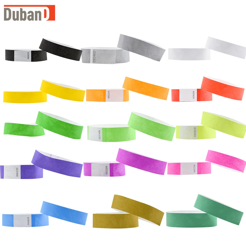 250 Plain Neon Orange 3//4/" Tyvek Paper Wristbands for Events,Festivals,Parties