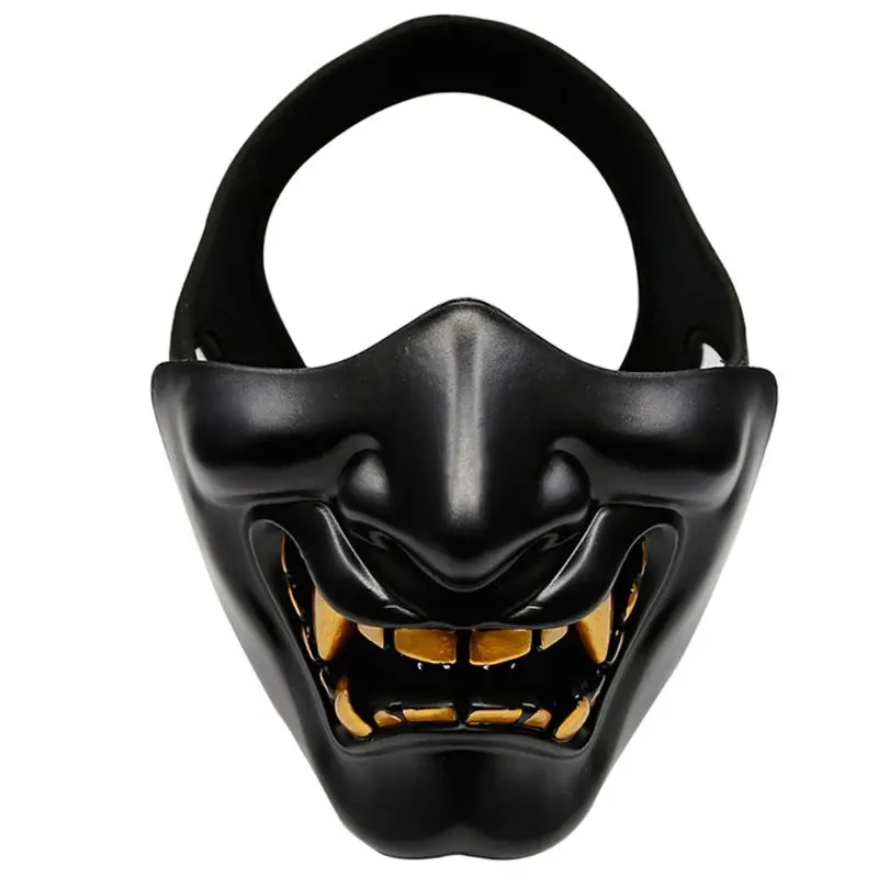 

Half Face Mask Cosplay Kabuki Samurai Devil Tactical Halloween Party Festival Prom COS Devil Horror Face