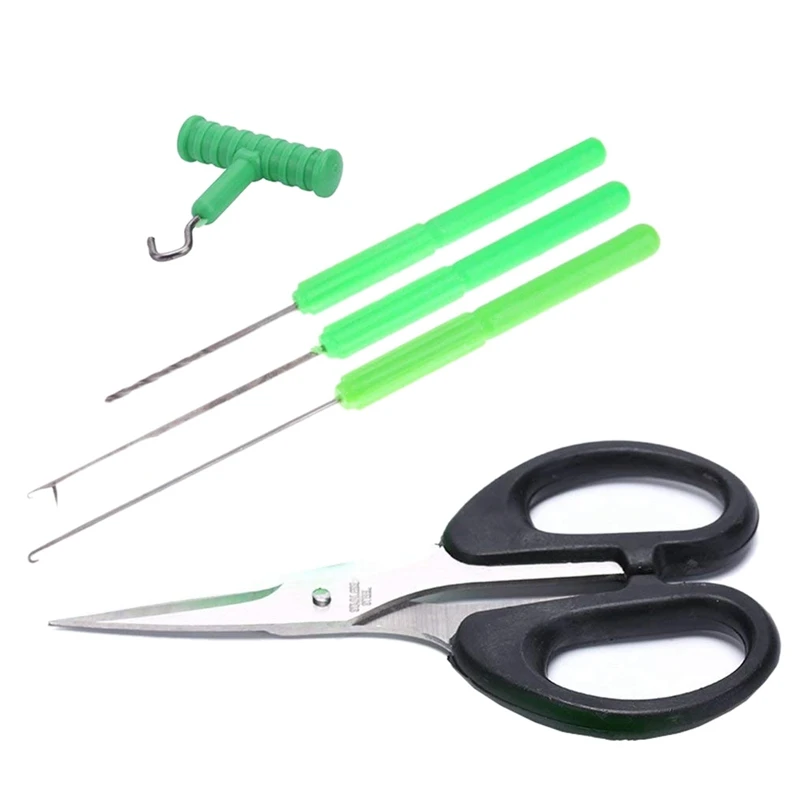 

Baiting Needle & Drill Set 5 Piece Carp/Coarse Fishing Tackle Braid Scissors Knot Puller