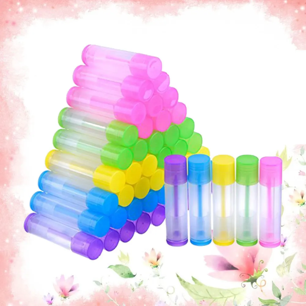 

100pcs Lip Balm Tubes Empty Plastic Lip Balm Tube Lipstick Containers Lipstick Tube for DIY