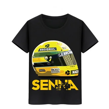 Ayrton Senna Шлем Футболка детская хлопковая футболка футболки для мальчиков и девочек от 3 до 11 лет, Детская футболка Детский скейтборд футболки - Цвет: Черный