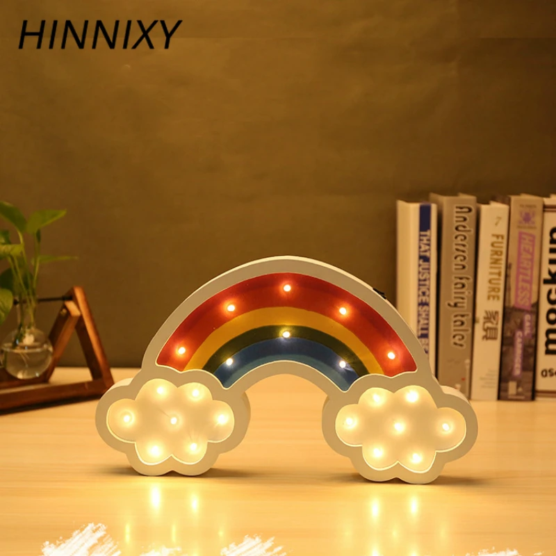 Hinnixy разноцветная Радужная подвесная настенная лампа деревянный детский ночник